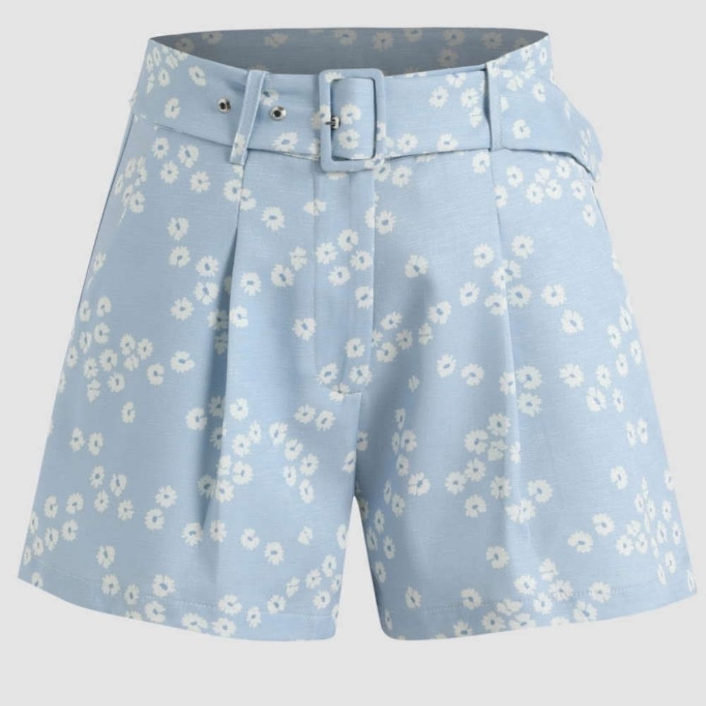 CIDER By The Beach Floral Mini High Rise Belted Shorts - Size Small